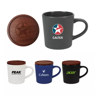 16 Oz. Ceramic Mug w/Lid & Coaster