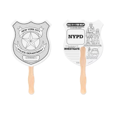 Police Badge Shaped Hand Fan