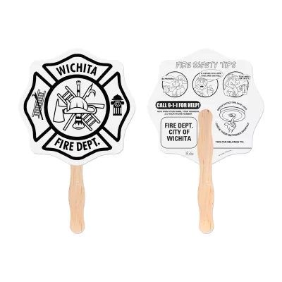 Fire Badge Shaped Hand Fan