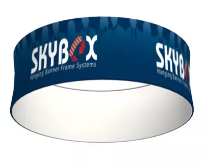 Skybox Hanging Banner Circle 10'dia x 24"h -- Inside & Outside Graphic