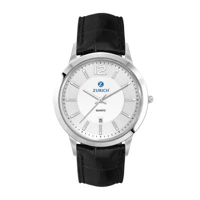 Wc4214 43mm Steel Silver Case, 3 Hand Mvmt, Silver Dial, Dte Display, Leather Strap, Flat Mineral Cr