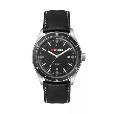 41mm, Ss, Silver Case, Bk Bezel, 3-Hand Mvt, Dte