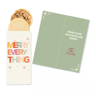 One Color Foil-Stamped Stock Holiday Sentiment Sweeter Cards with Homestyle Cookie Duo
