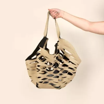 Seaside Burlap Neoprene Tote