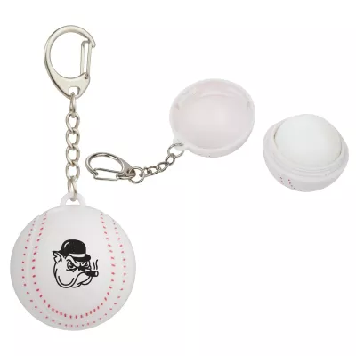 Recycled Baseball SPF15 Lip Balm Keychain
