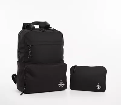 Travel Convertible Backpack with Cooler - Black