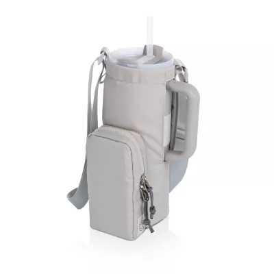 Eclipse- 40 oz Tumbler Tote - Pebble Gray with White 40oz Stainless Travel Mug