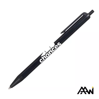 Value Slim Pen w/Glossy Colored Barrel - Matte Black Accent