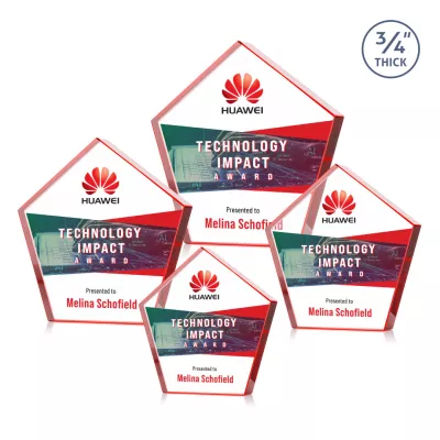 Belmar Pentagon VividPrint™ Award - Red