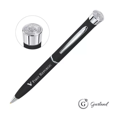 Garland® Color Matte Custom Emblem Twist Pen - Chrome
