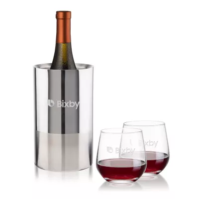 Catania Wine Cooler & Garland Stemless Wine Set