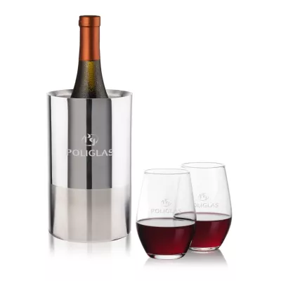 Catania Wine Cooler & Vale Stemless Wine Set