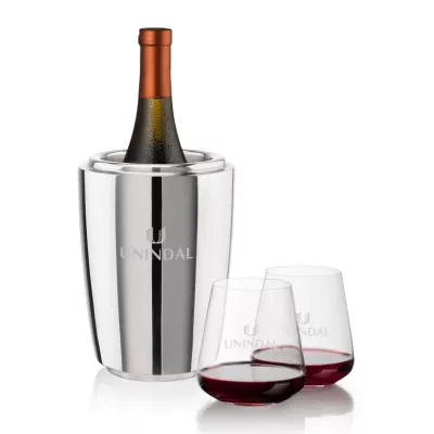 Pescara Wine Cooler & Breckland Stemless Wine Set