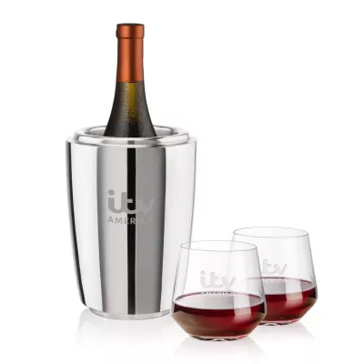 Pescara Wine Cooler & Sturgis Stemless Wine Set