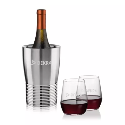 Genoa Wine Cooler & Germain Stemless Wine Set