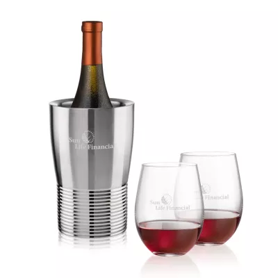 Genoa Wine Cooler & Redmond Stemless Wine Set