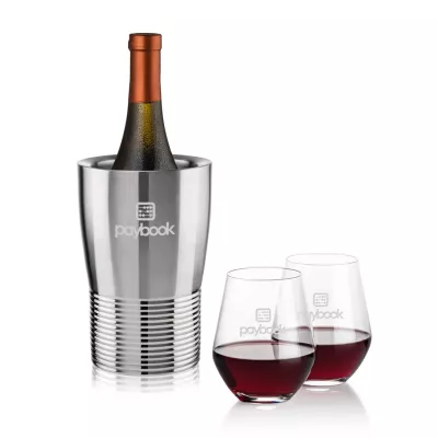 Genoa Wine Cooler & Reina Stemless Wine Set