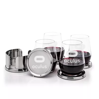 Baldoni Coasters & Germain Stemless Wine Set
