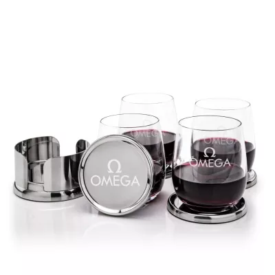 Baldoni Coasters & Salem Stemless Wine Set