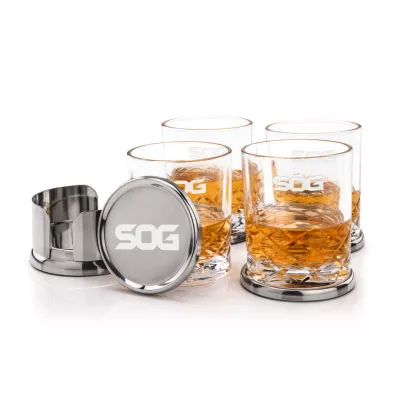 Baldoni Coasters & Durham On-the-Rocks Set