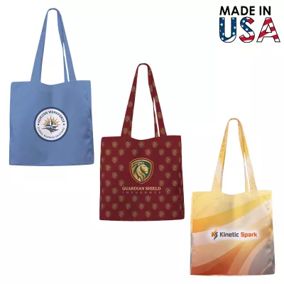 12x12x3 Full-Color Poly Canvas Tote Bag With 3" Gusset
