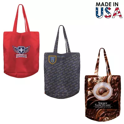 9x12x5 Full-Color Poly Canvas Tote Bag with 5" Gusset