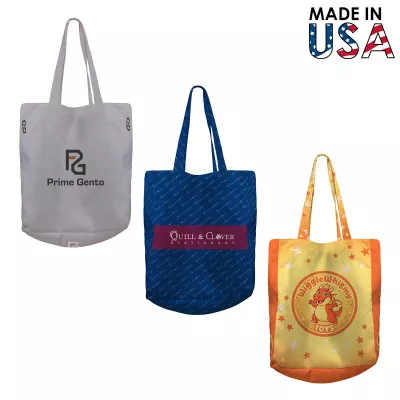9x12x3 Full-Color Poly Canvas Tote Bag with 3" Gusset