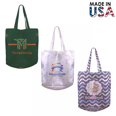 10x14x3 Full-Color Poly Canvas Tote Bag with 3" Gusset