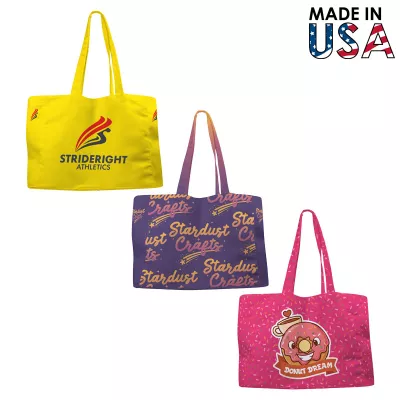 14x10x3 Full-Color Poly Canvas Tote Bag with 3" Gusset