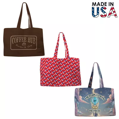 14x10x5 Full-Color Poly Canvas Tote Bag with 5" Gusset