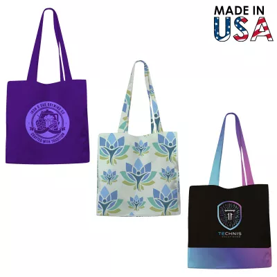 12x12x5 Full-Color Poly Canvas Tote Bag With 5" Gusset
