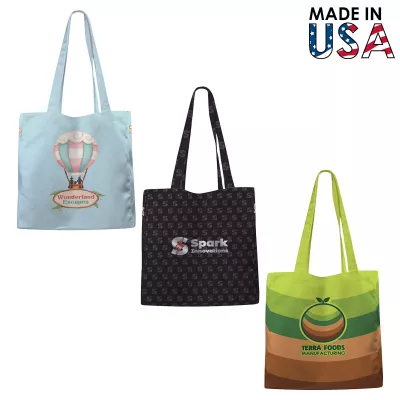 15x17x3 Full-Color Poly Canvas Tote Bag with 3" Gusset