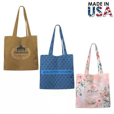 16x18x3 Full-Color Poly Canvas Tote Bag with 3" Gusset