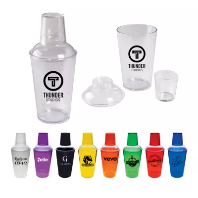 3-Piece Plastic 16 Oz. Cocktail Shaker