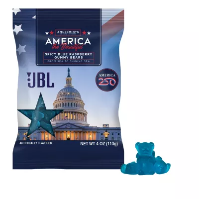 America 250- 4oz. Digibag-Blue Raspberry Gummy Bears