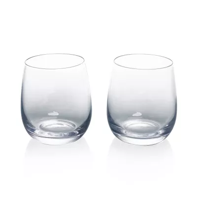 Set of 2 Stemless Wine Glasses