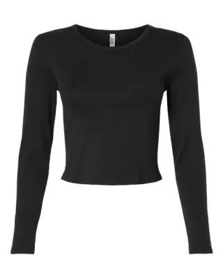 American Apparel® Women's Baby Rib Long Sleeve Cropped T-Shirt