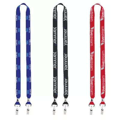 IMPORT Rush 3/4" Dye-Sublimated 2-Ended Lanyard with Dual Silver Crimp & Split-Ring