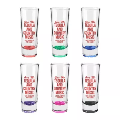 Jolt 2 oz Double Shooter Shot Glass with Color Bottom