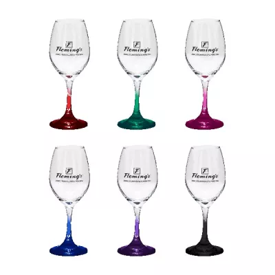 Chilled 10 oz Rioja White Wine Glasses with Color Bottom
