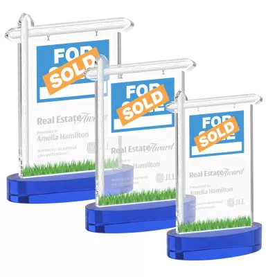 Real Estate Award on Alberton Base - Blue