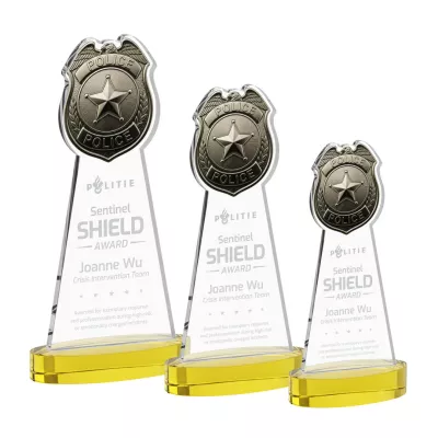 Police Badge Award on Alberton Base - Gold
