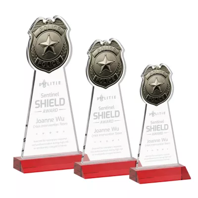 Police Badge Award - Red