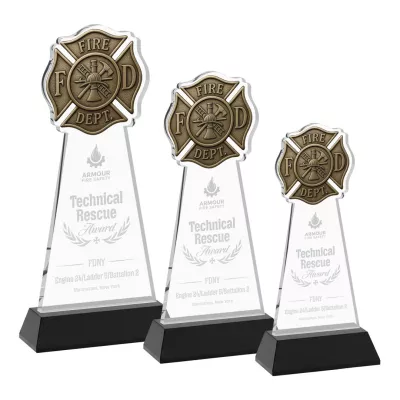 Fire Dept Award on Hartford Base - Black
