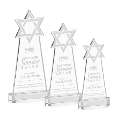 Star of David Award on Alberton Base - Clear