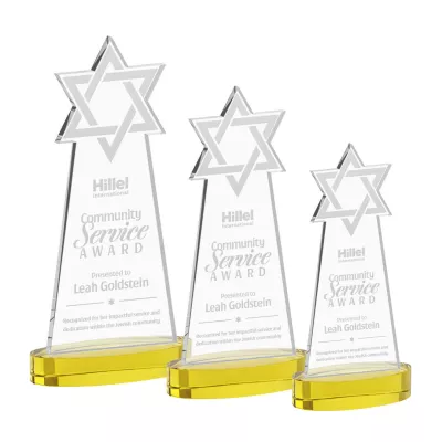 Star of David Award on Alberton Base - Gold