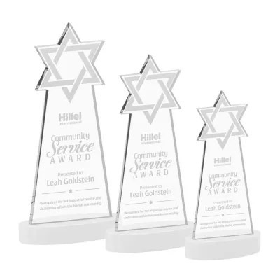 Star of David Award on Alberton Base - White