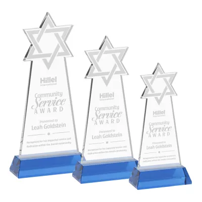 Star of David Award on Hartford Base - Sky Blue