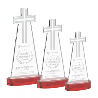 Cross Award on Alberton Base - Red