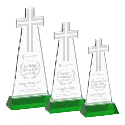 Cross Award on Hartford Base - Green